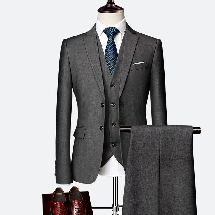Herren Moderner 3-teiliger Hochzeitsgast-Anzug Set | Schlanke Passform