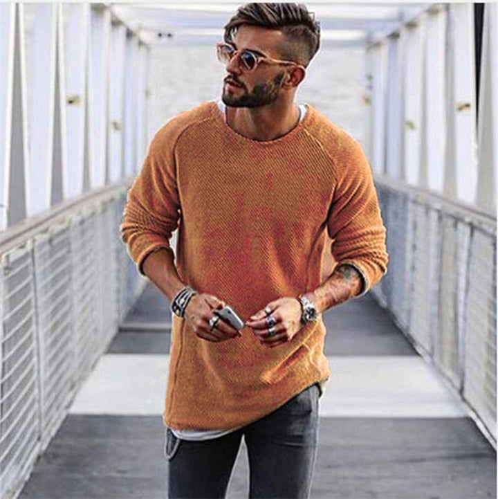 Herren Lässiger Pullover aus strukturiertem Strick | Langarm