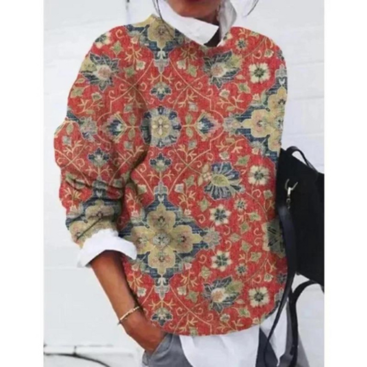 Damen Blumen Lässig Pullover | Warme
