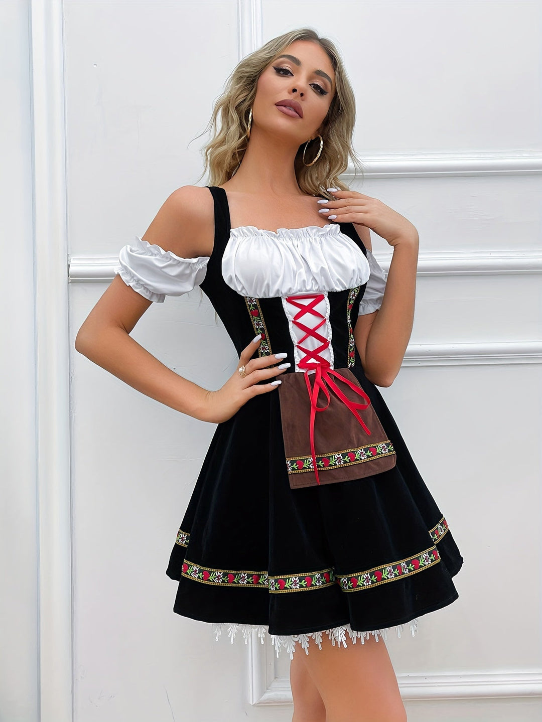 Damen Elegante Mehrfarbig Oktoberfest Kostüm