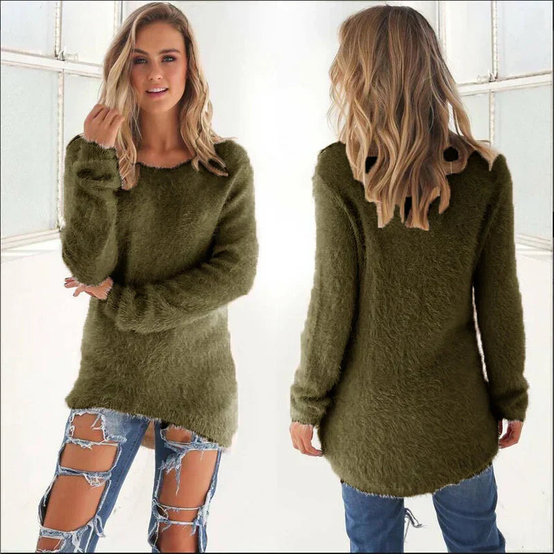 Damen Lange Gemütlich Pullover | Warme