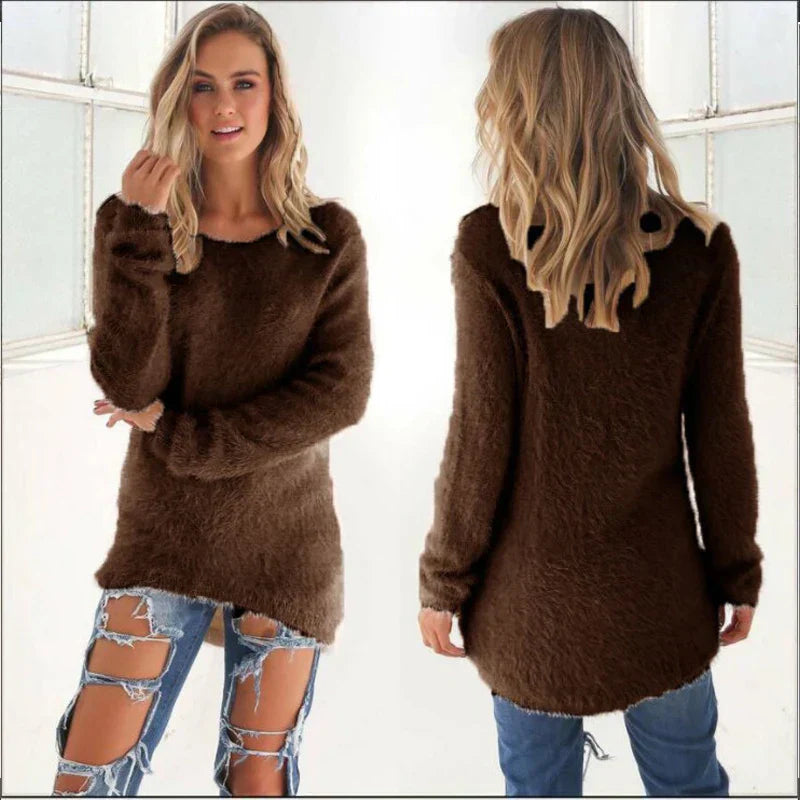 Damen Lange Gemütlich Pullover | Warme