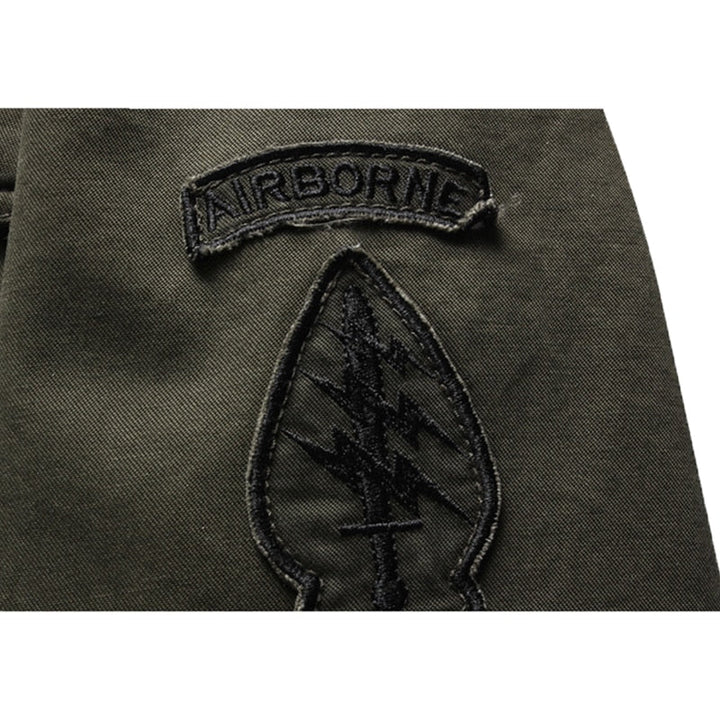 Herren Armee Grün Biker Jacke | mit Reißverschluss