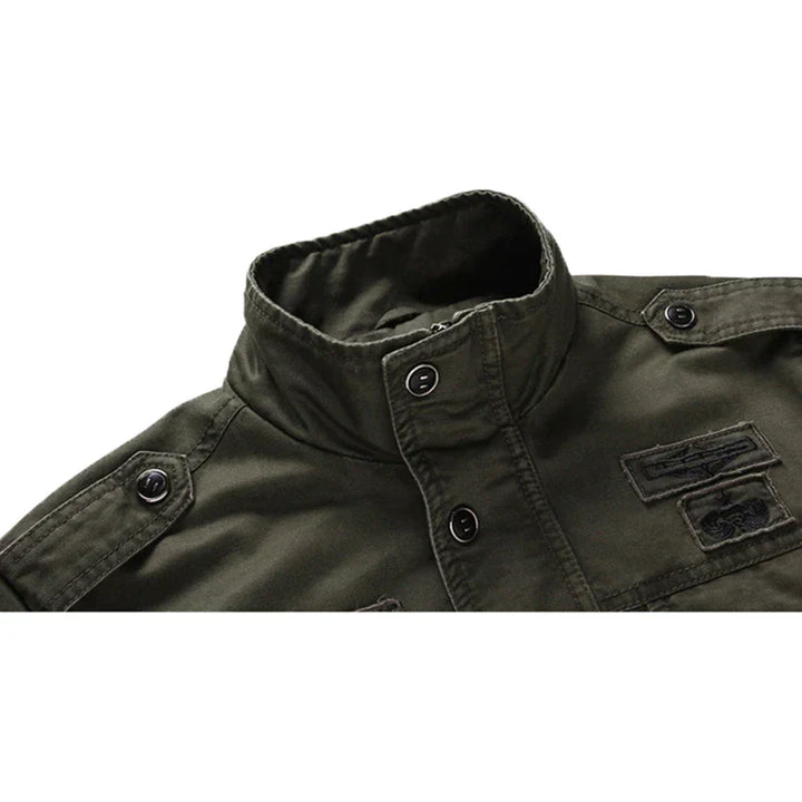 Herren Armee Grün Biker Jacke | mit Reißverschluss