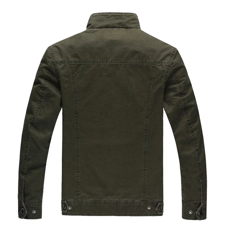 Herren Armee Grün Biker Jacke | mit Reißverschluss