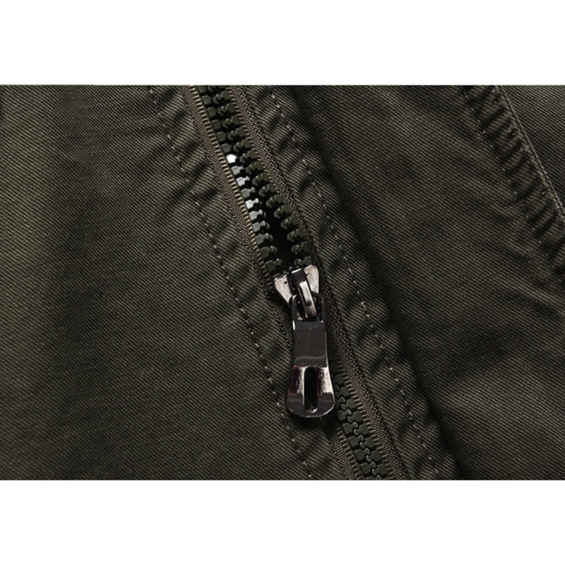 Herren Armee Grün Biker Jacke | mit Reißverschluss