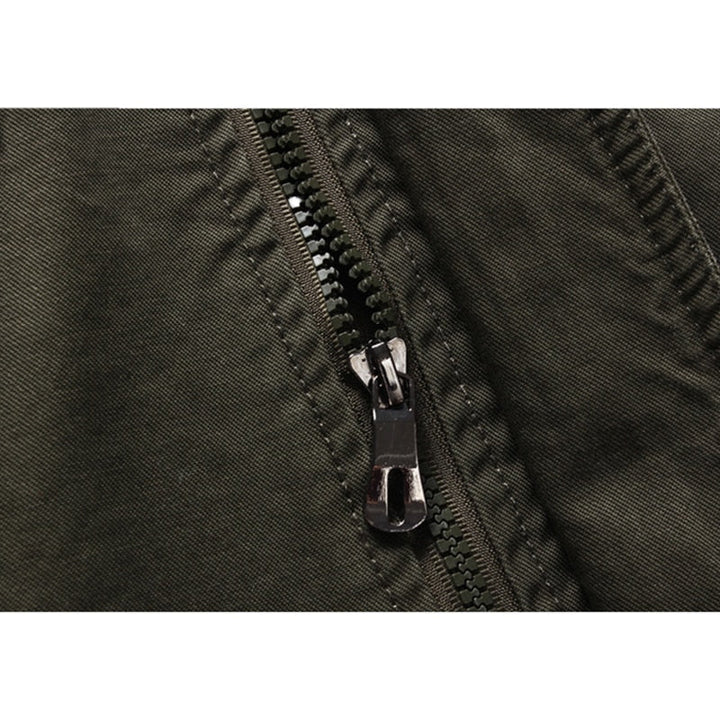 Herren Armee Grün Biker Jacke | mit Reißverschluss