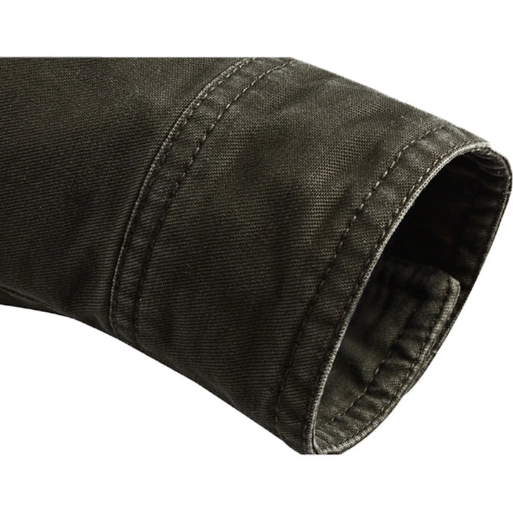 Herren Armee Grün Biker Jacke | mit Reißverschluss