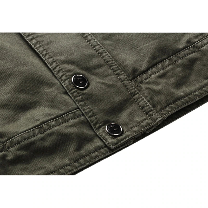 Herren Armee Grün Biker Jacke | mit Reißverschluss