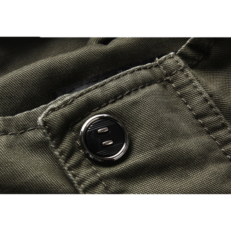Herren Armee Grün Biker Jacke | mit Reißverschluss