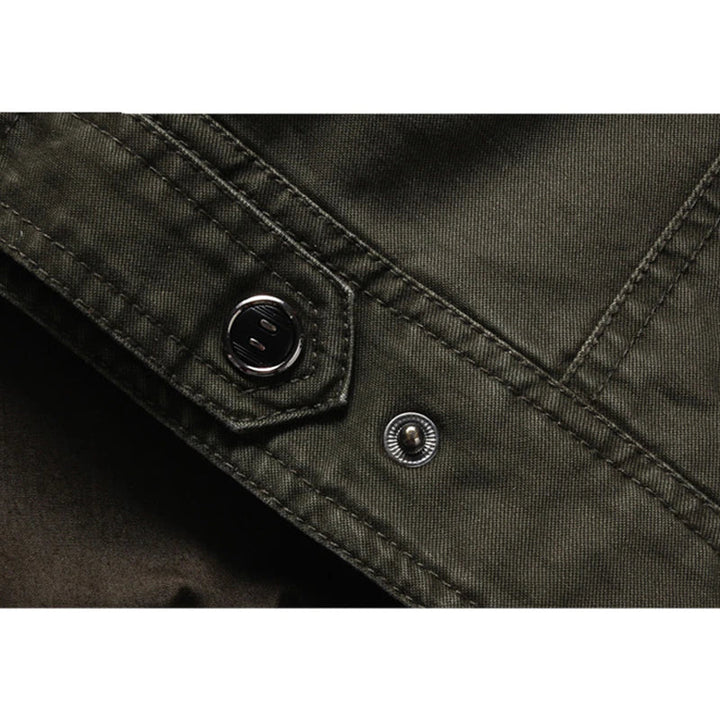 Herren Armee Grün Biker Jacke | mit Reißverschluss