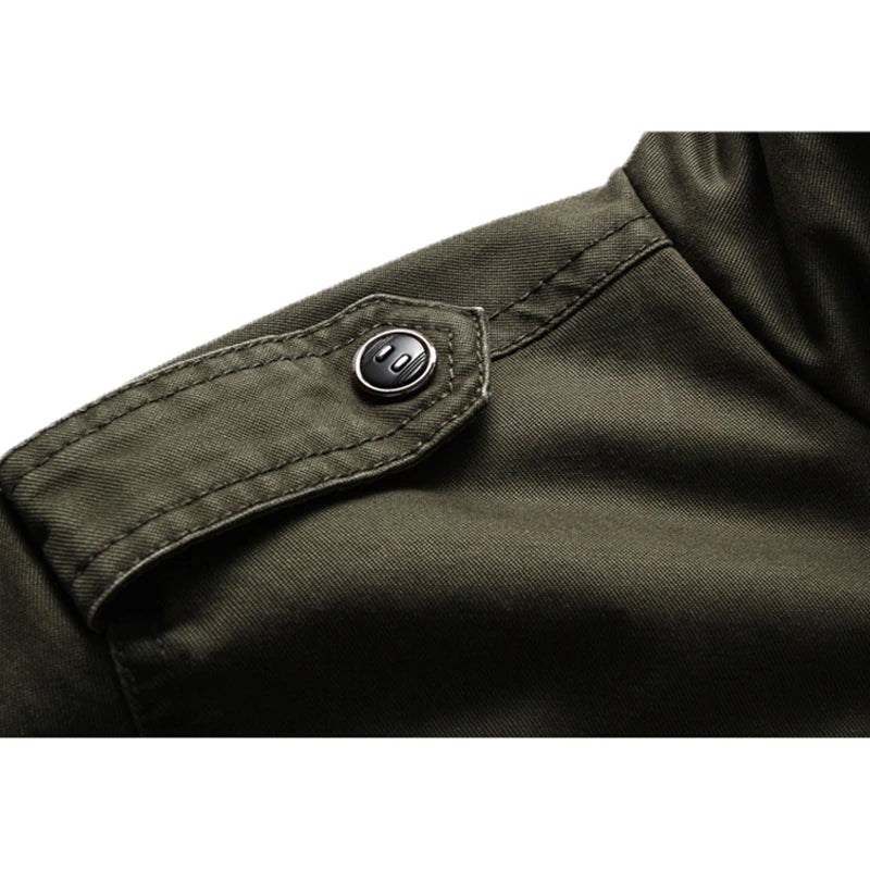 Herren Armee Grün Biker Jacke | mit Reißverschluss