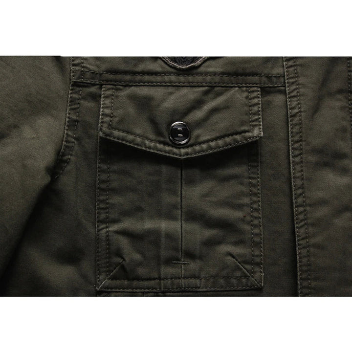 Herren Armee Grün Biker Jacke | mit Reißverschluss