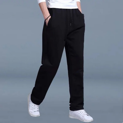 Nero | Herren Komfort Jogginghose mit weitem Bein | Schwarz