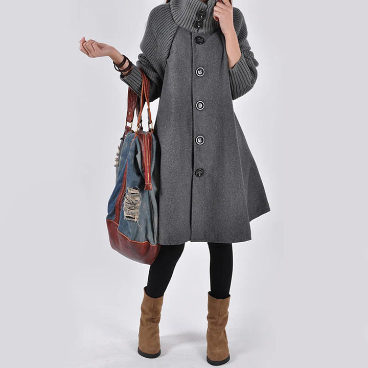 Damen Langer Winter Mantel | Schildkrötenhals