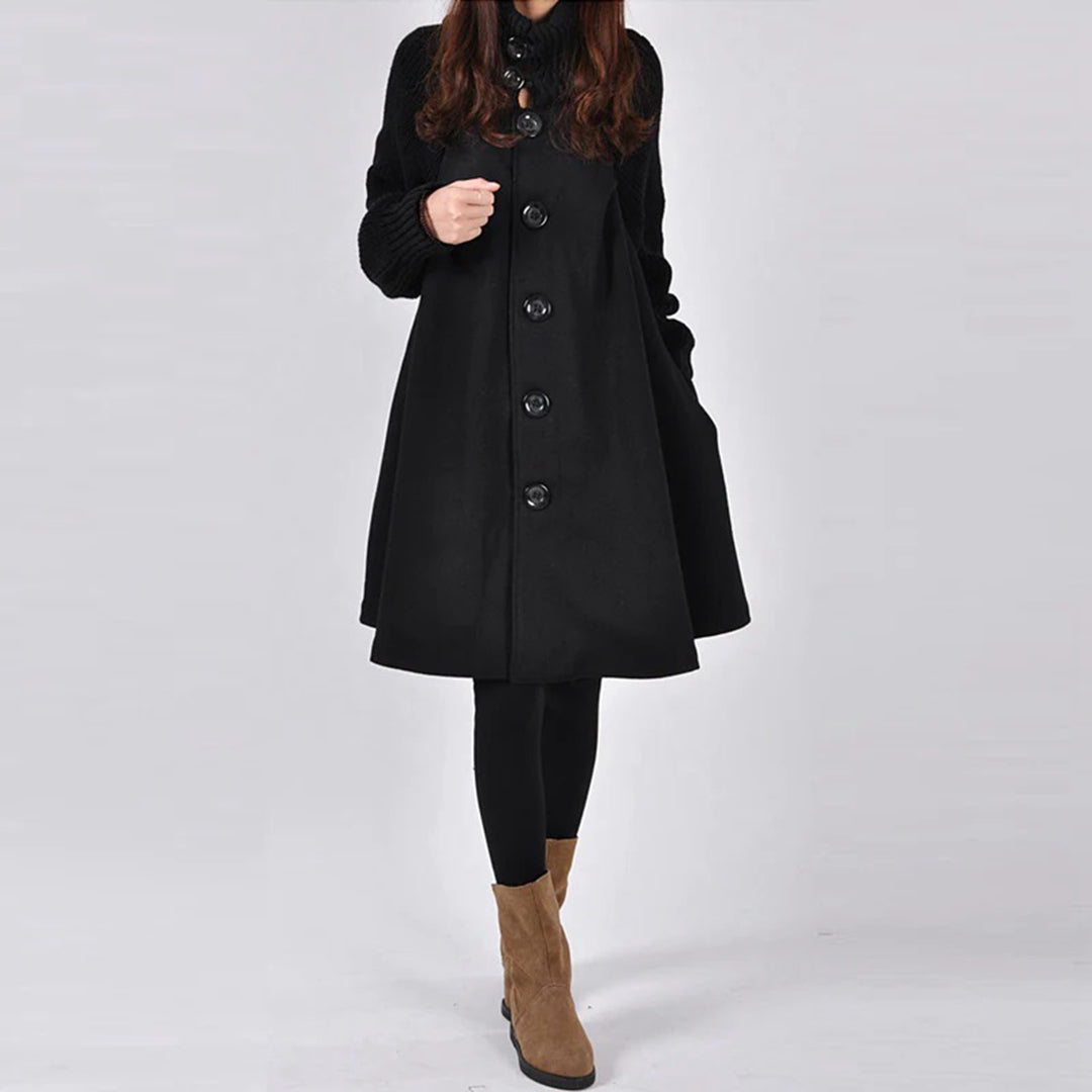 Damen Langer Winter Mantel | Schildkrötenhals