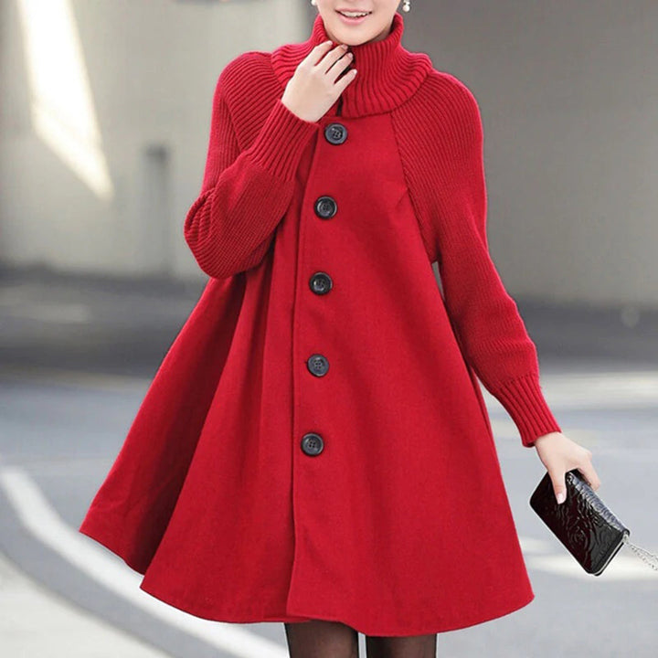 Damen Langer Winter Mantel | Schildkrötenhals