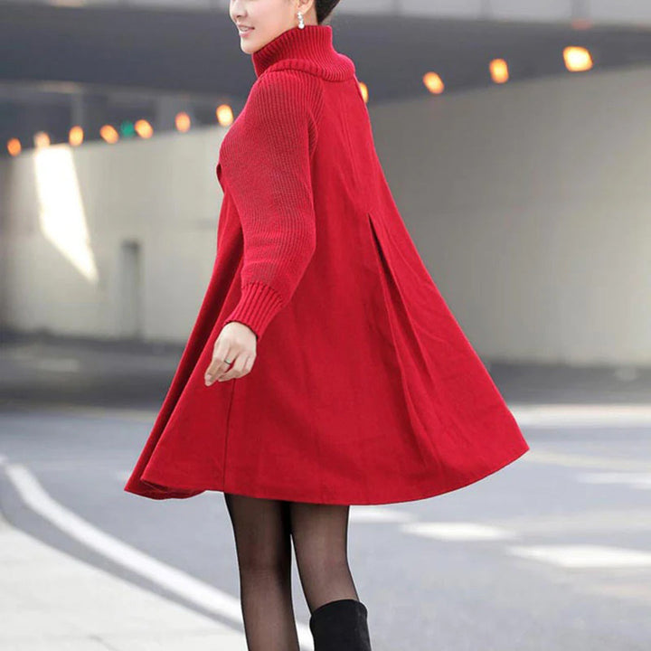 Damen Langer Winter Mantel | Schildkrötenhals