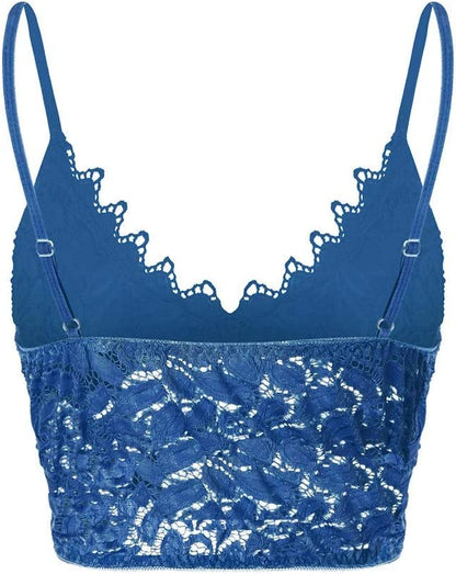 Damen Spitzen Bralette Crop Top | V-Ausschnitt