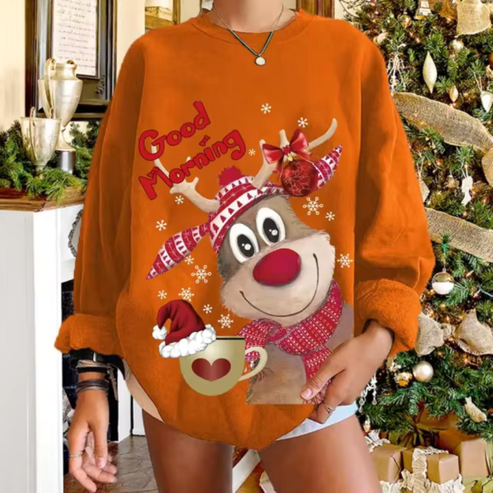 Weihnachtpullover Damen | Rentierdruck