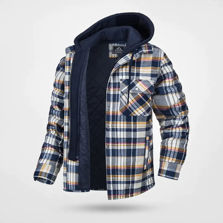 Warme Karierte Herrenjacke | Kapuze