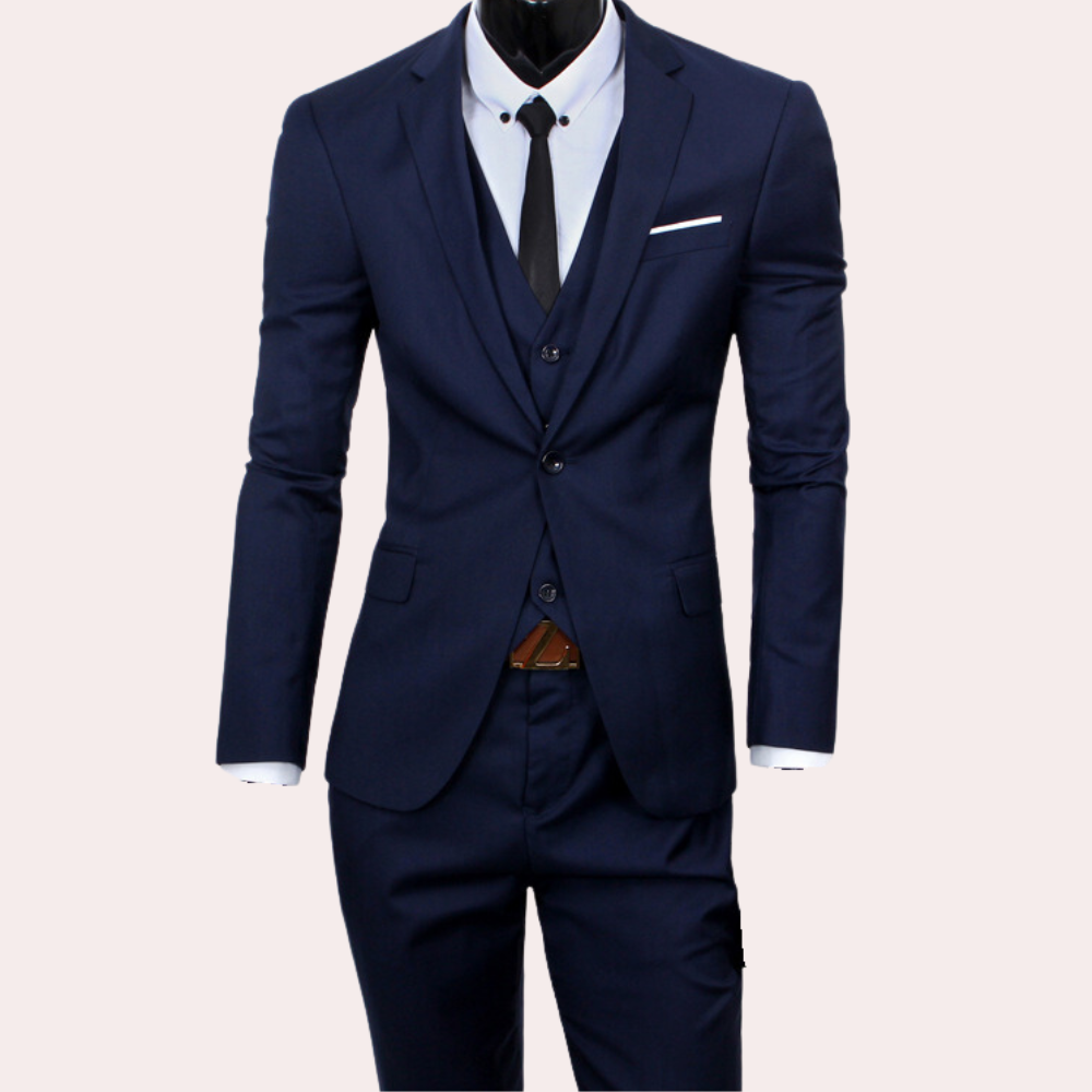 Herren Stylischer 3-teiliger Hochzeitsgast-Anzug | Schlanke Passform