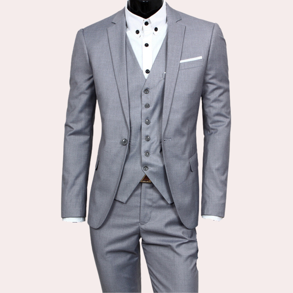 Herren Stylischer 3-teiliger Hochzeitsgast-Anzug | Schlanke Passform