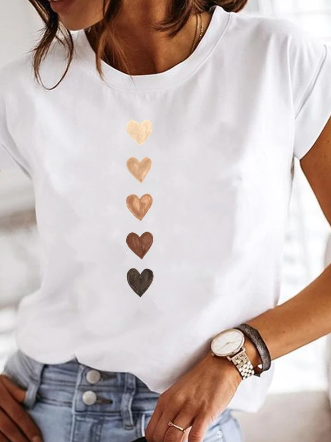 Damen Rundhals T-Shirt | Weiß