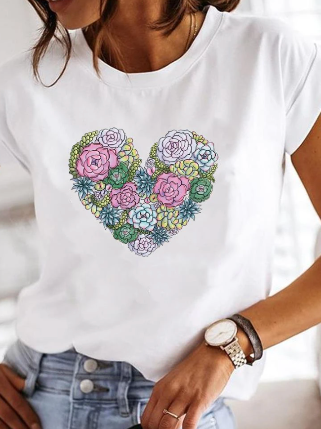 Damen Rundhals T-Shirt | Weiß