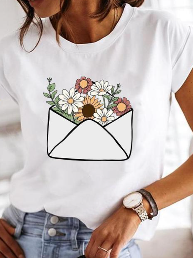 Damen Rundhals T-Shirt | Weiß