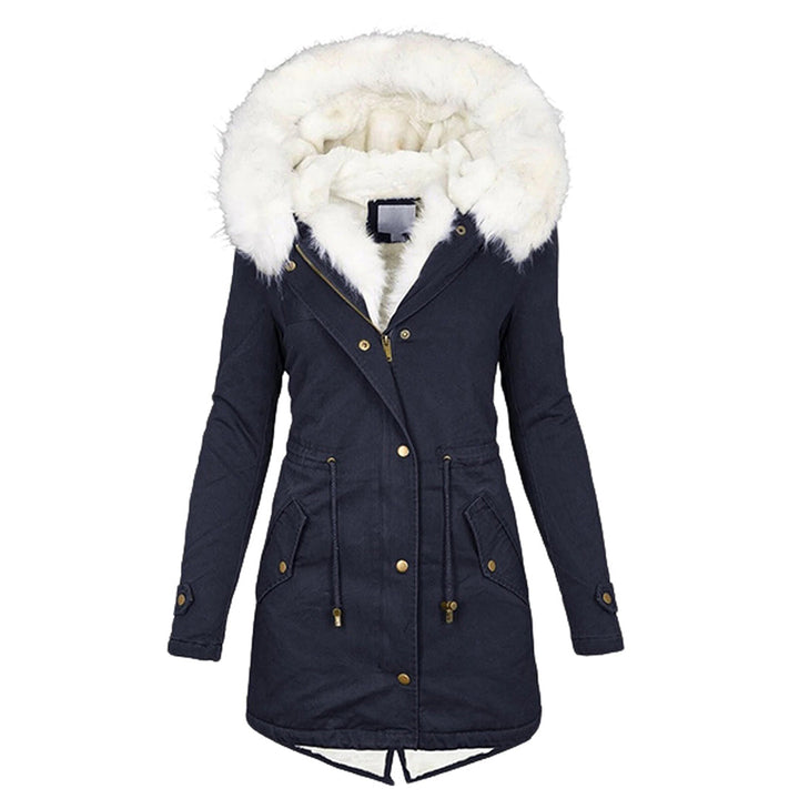 Damen Winter Mit Kapuze Jacke | Schaltfläche Einzelheiten