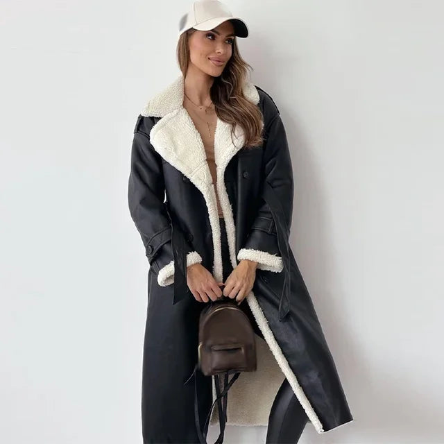 Damen Lange Warmer Trench Mantel | Maßgeschneidert Passform