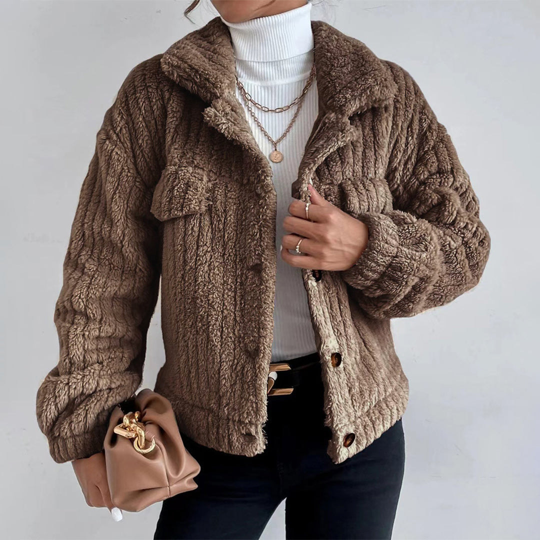 Damen Stilvoll Teddy Jacke | Warme