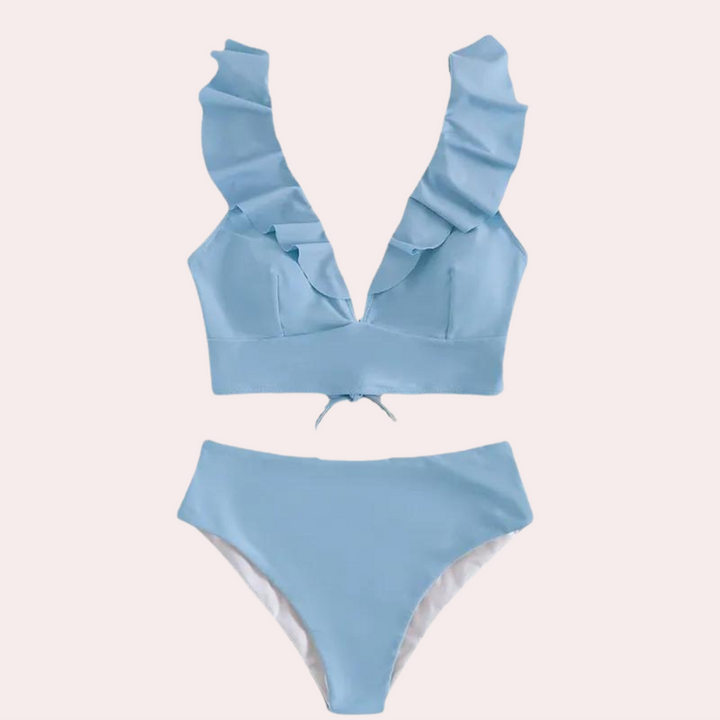 Hoch geschnittener Bikini-Slip für eine schmeichelhafte Figur.