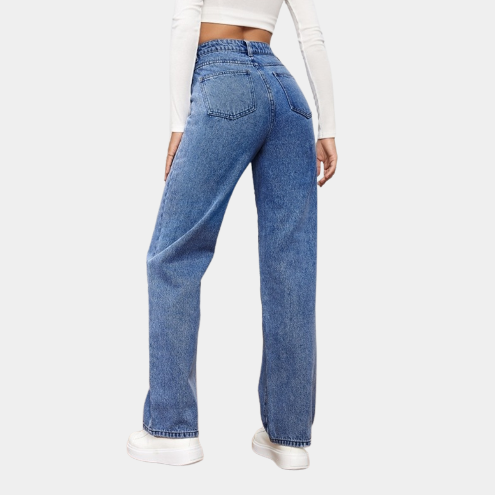 Trendige High-Waist-Jeans mit lässiger Passform.
