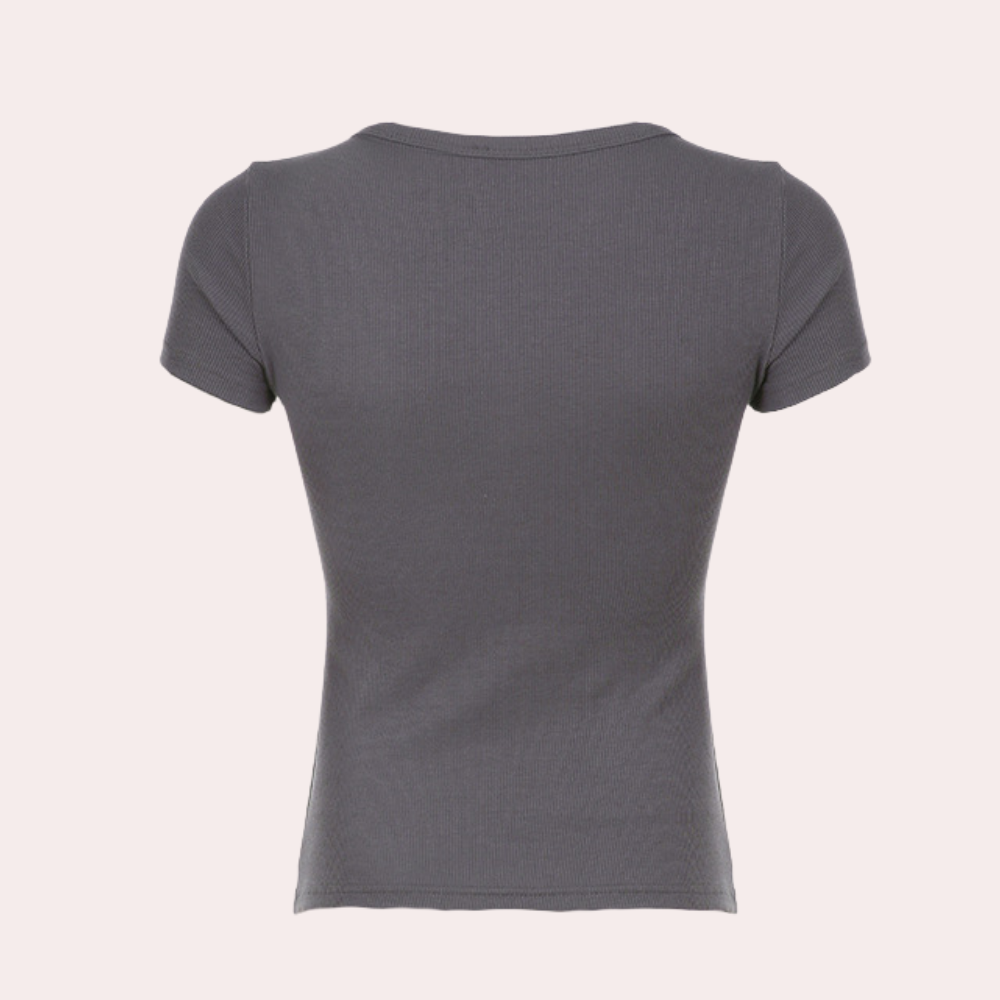 Damen Modisches Slim Fit Oberteil | Grau