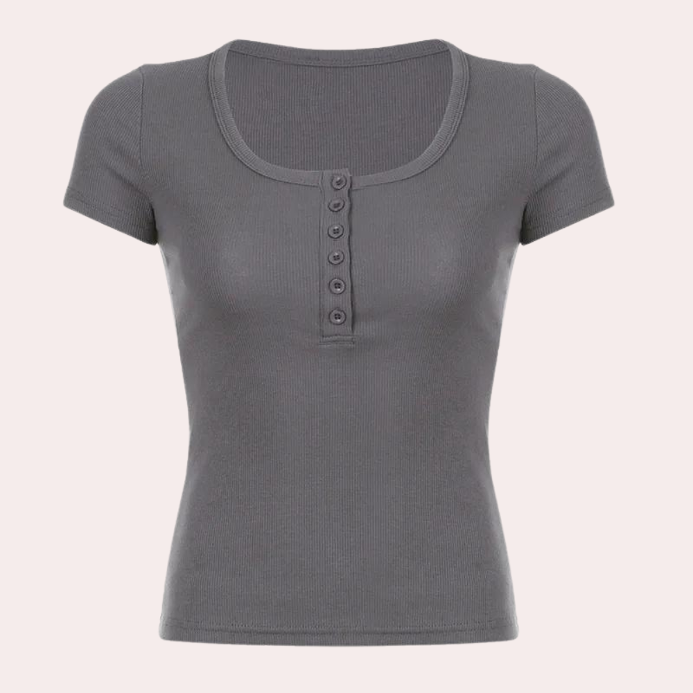 Damen Modisches Slim Fit Oberteil | Grau