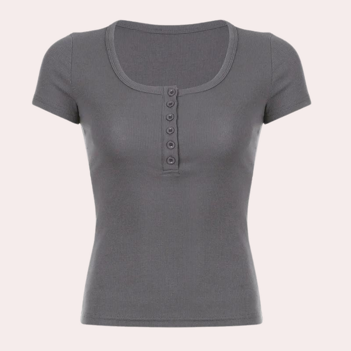 Damen Modisches Slim Fit Oberteil | Grau