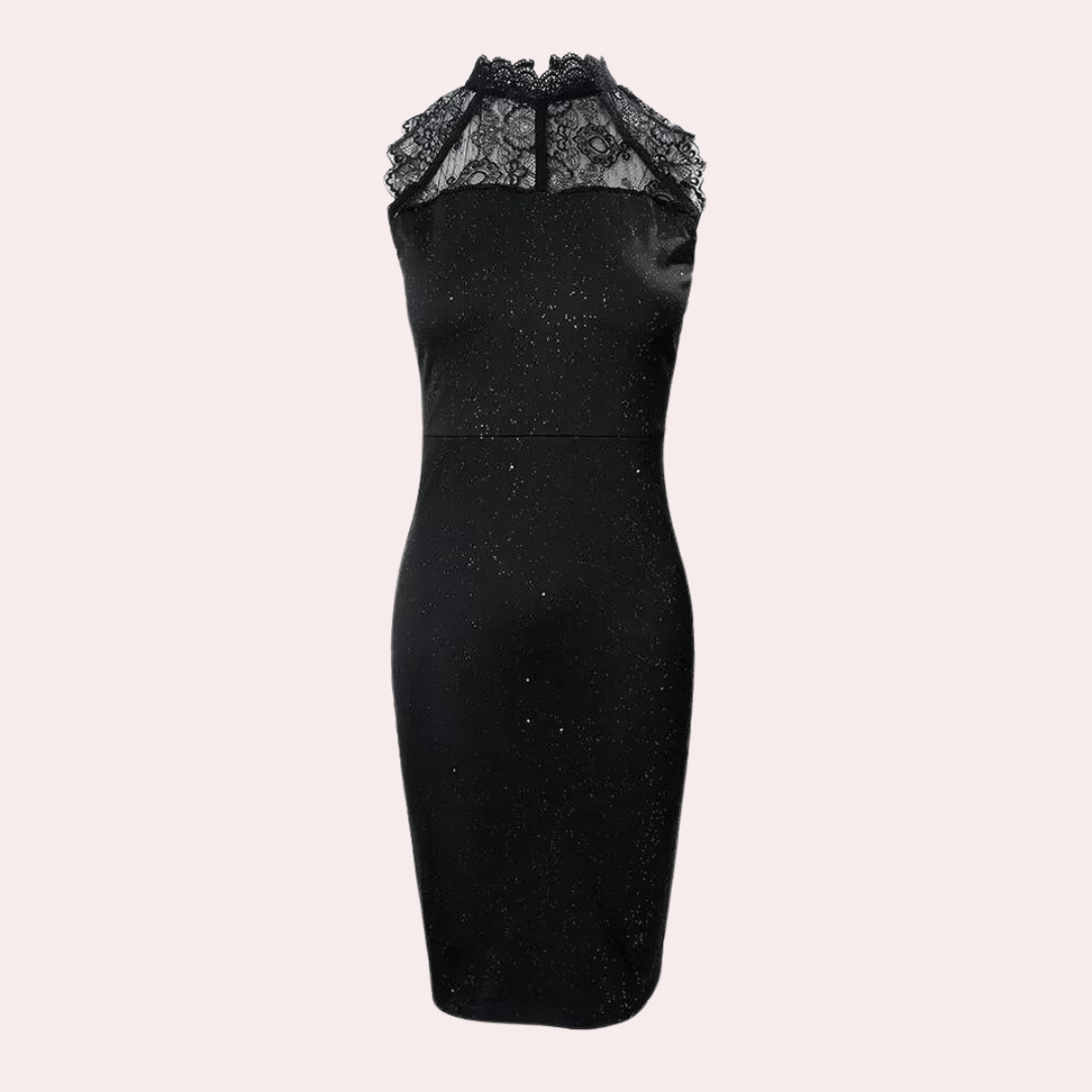 Damen Schwarz Paillettenkleid | Mini