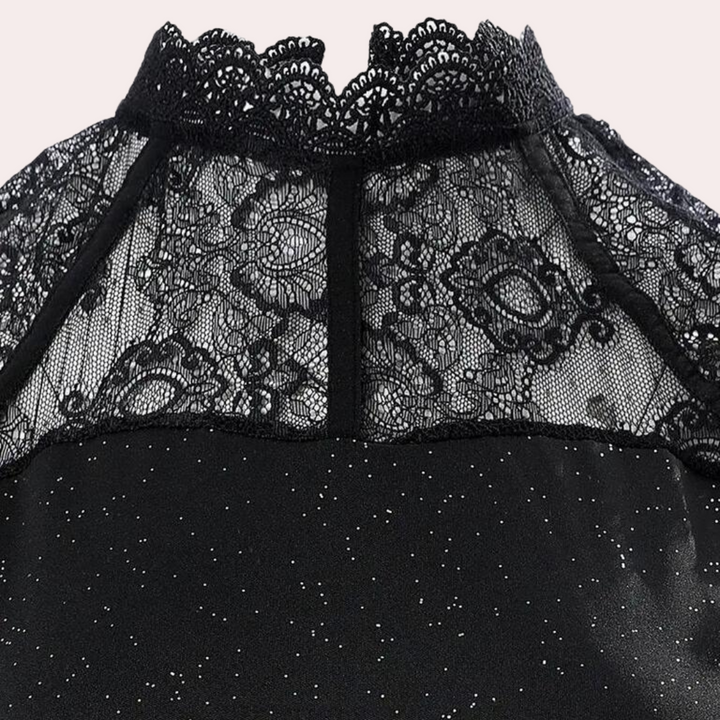 Damen Schwarz Paillettenkleid | Mini