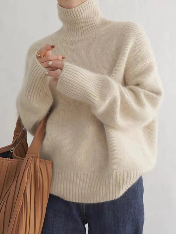 Damen Klassischer Rollkragen Pullover | Übergröße
