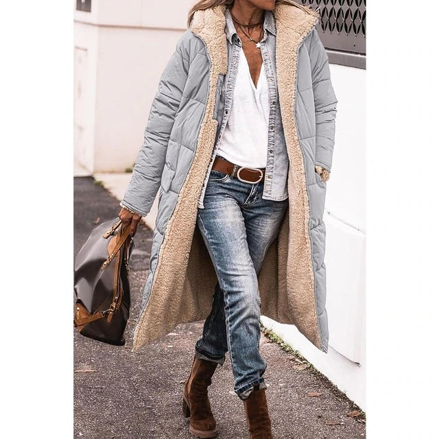 Lang Fleecejacke Damen | Warm Gefüttert