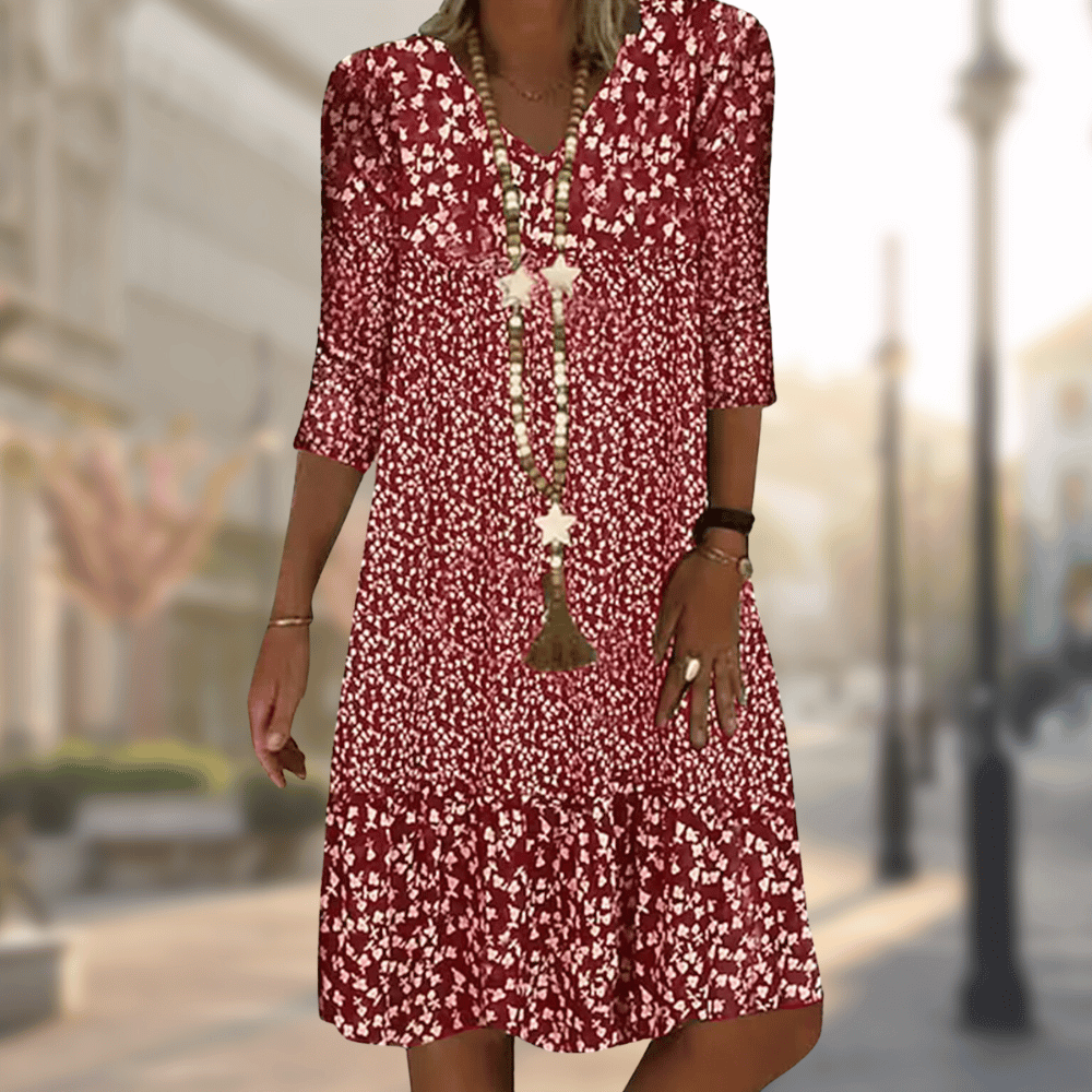 Damen 3/4 Ärmel Freizeitkleid | Mini