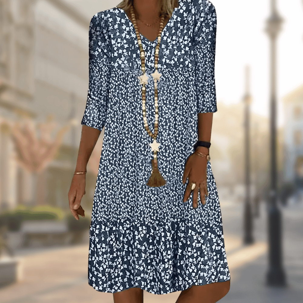 Damen 3/4 Ärmel Freizeitkleid | Mini