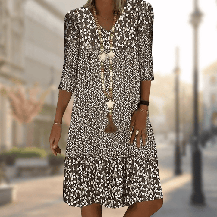 Damen 3/4 Ärmel Freizeitkleid | Mini