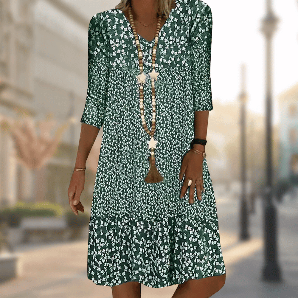 Damen 3/4 Ärmel Freizeitkleid | Mini