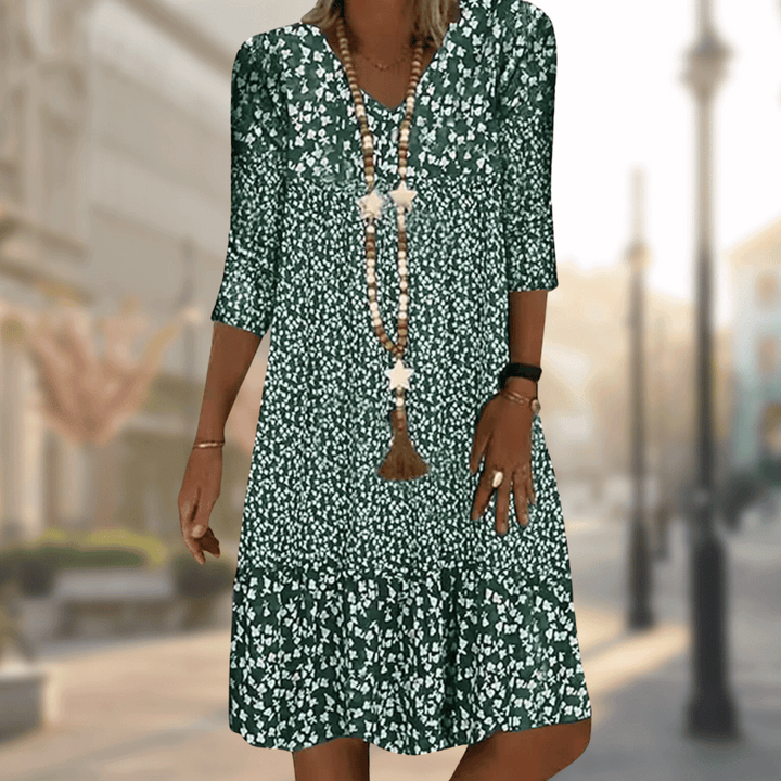 Damen 3/4 Ärmel Freizeitkleid | Mini