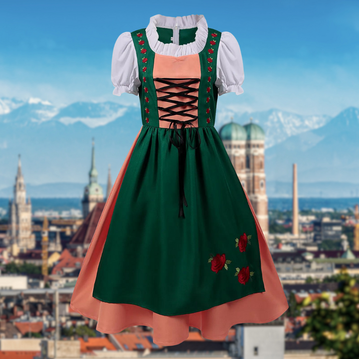 Damen Traditionelle kurze Ärmel Oktoberfest Dirndl Kleid