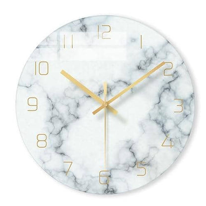 ZeitMarmor | Elegante Wanduhr mit Marmoroptik | Gelb