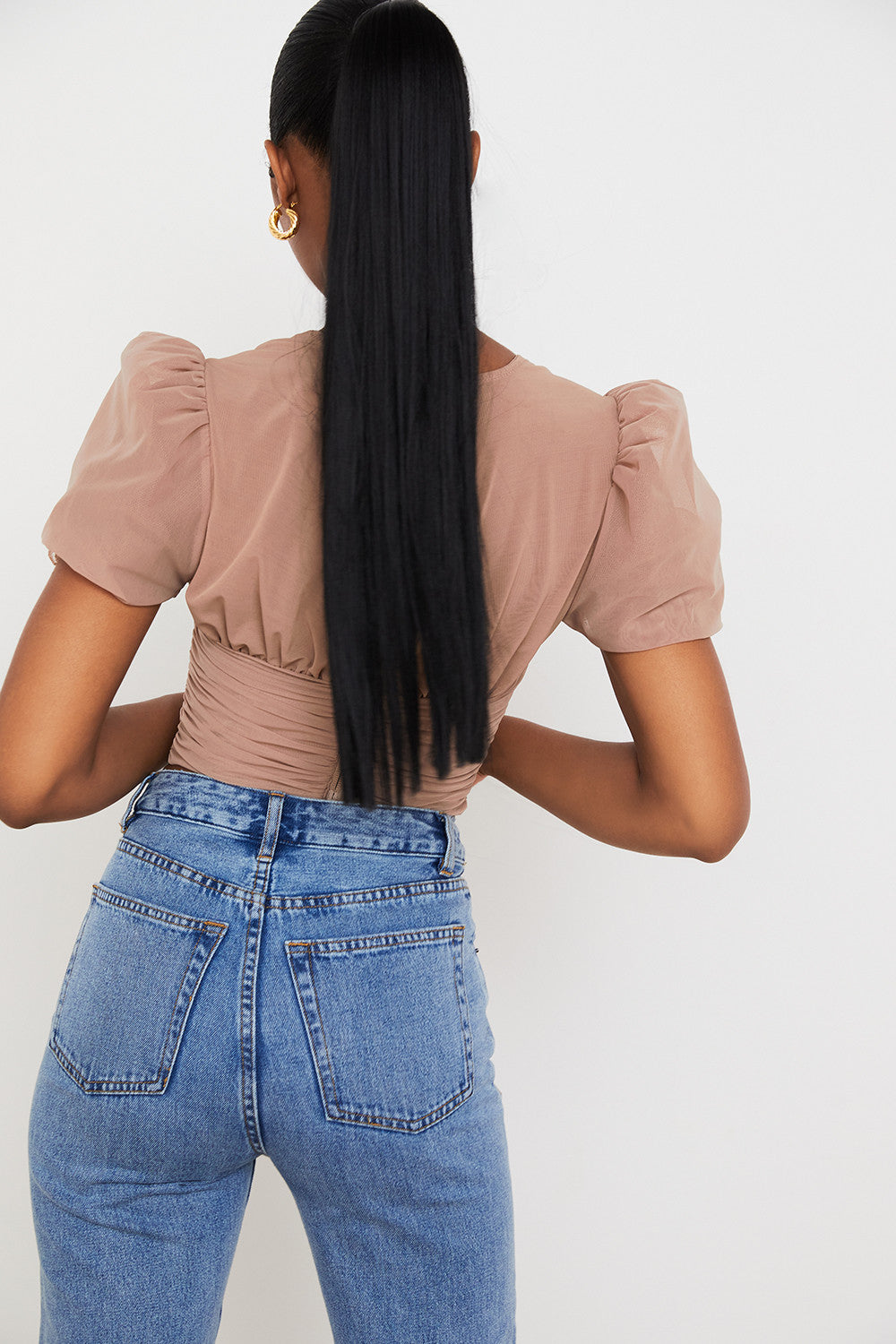 Damen Elegantes Korsett Oberteil Mit Puffärmeln | Rosa